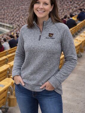 Western Michigan University Gray Quarter-Zip Pullover with Embroidery NNT XL